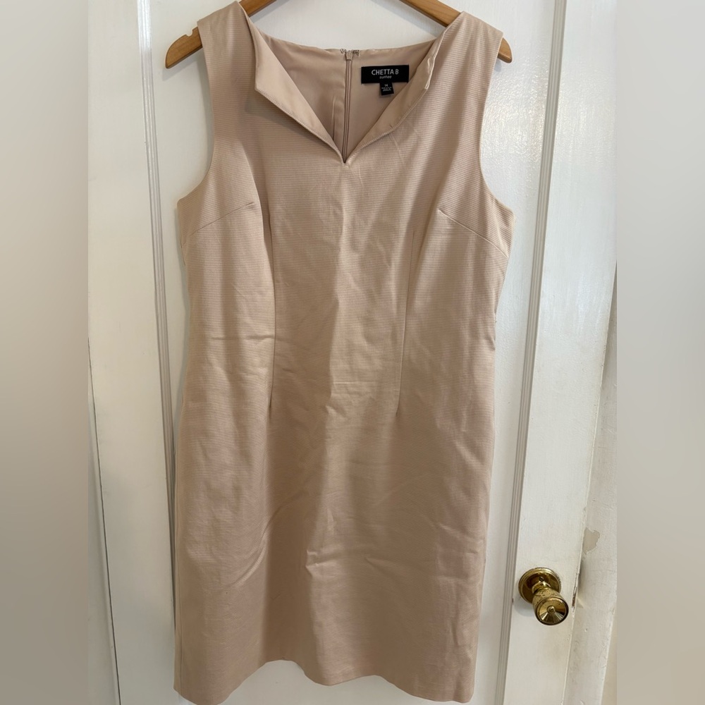 Chetta B Sunhee Sleeveless Tan Dress